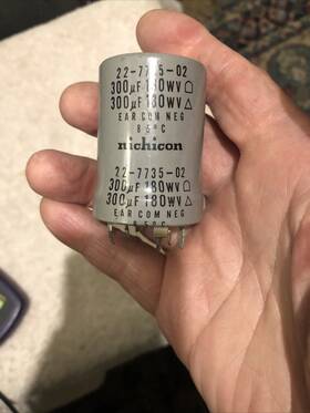 22-7735-02 Nichicon Vtg Dual Cap Capacitor 300uf 180wdcv Been Tested Esr 0.00