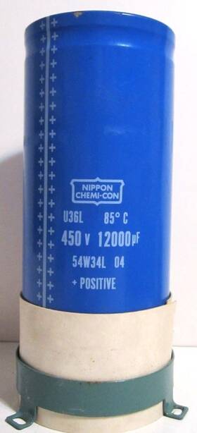 54w34l Nippon 12000uf 450v Dc Large Can Electrolytic Capacitor 450vdc 8-5/8 Inch