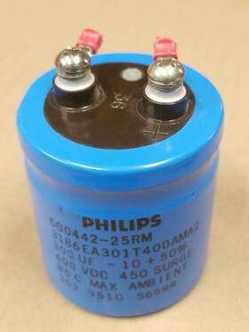 3535b4a0043a250a5 Philips 600442-25rm Capacitor 300uf - 10 50% 400vdc 450 Surge 85 C Max