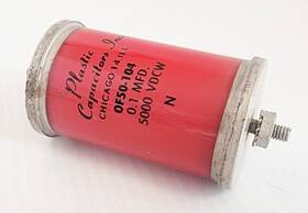 0f50-104 Plastic Capacitors Vintage Inc. Capacitor 0.1 Mfd 5000 Vdcw Tested