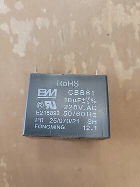 10uf-cbb61 Rohs Cbb61 220v Vac 10uf Ceiling Fan Motor Run Capacitor Oem