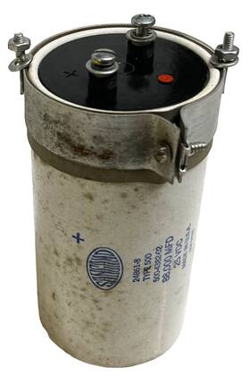 500-4382-02 Sangamo Type 500 Electrolytic Capacitor 88 000 F 25 Vdc With Clamp