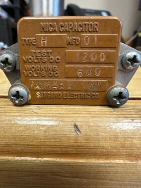 Sangamo Cm45b103k Electric Mica Capacitor Type H Mfd 01 Test V 1200 600
