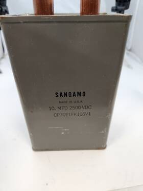 Cp70e1fk106v1 Sangamo 10 Mfd 2500 Vdc Hermetically Sealed Oil Capacitor 10uf 2500vdc