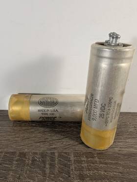 Dcm602u040ab2b Sangamo Lot Of 2 9000uf 25v Large Can Electrolytic Capacitor Screw Type Tested