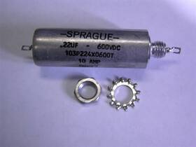 103p224x0600t Sprague Open Box 1 .22uf 600v Paper Film/ Foil 10a Feed-th