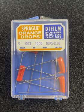 Box-10ps-d30 Sprague 10ps-d30 Vintage 0.003mf 1000dc Orange Drop Capacitor Nos