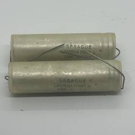 Cbr-10-092 Sprague 34d385 2x 100uf 250v Axial Capacitors Hermetically Sealed 34d38