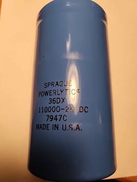 36dx110000-25dc Sprague 36dx 110000uf 25vdc Screw-terminal Electrolytic Capacitor