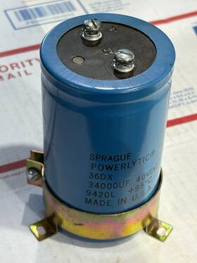 36dx343g050cd2b Sprague Spargue 36dx 34000uf 40vdc Electrolytic Capacitor With Mounting Bracket
