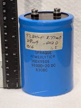 36dx983g020cc2a Sprague 98 000uf Nominal 20v 9 M Esr 36dx Series Capacitor