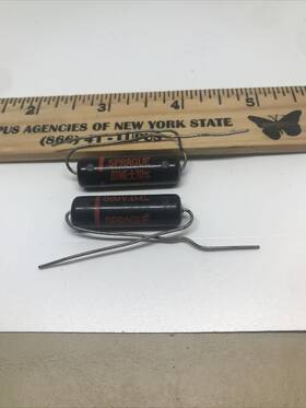 6tm-s1 Sprague Lot 2 Capacitors .01mf 600vdc Black Beauty