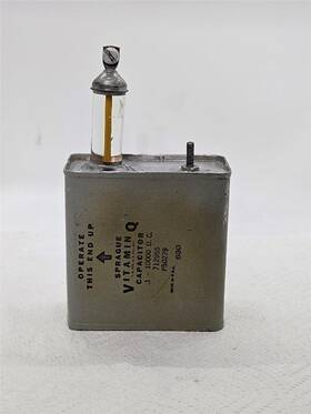 712955 Sprague Vintage Vitamin Q High Voltage Oil Capacitor .1 F 10kv 1 Mf