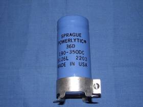 8126l Sprague 190uf 350vdc Hv Aluminum Capacitor W. Clamp 36d