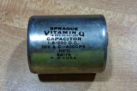 S8175 Sprague 1.8uf 200v Vitamin Q Capacitor Vintage Audio Solder Tab