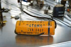Tva-1412 Sprague Inch Atoms Tva 1412 Capacitor 30 Mfd 150 Vdc Retro Vintage Usa 1950s