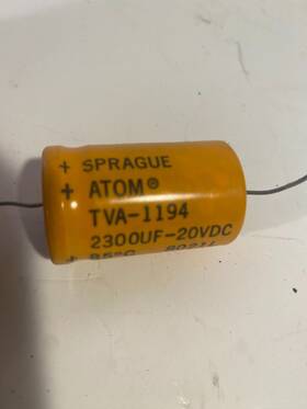 Tva-1194 Sprague Tva1194 Atom 2300uf 20v Axial Aluminum Electrolytic Capacitor