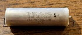 285-0840-01 Tektronix 1uf 35 Dcvw Aluminum With Insulation Axial Capacitor