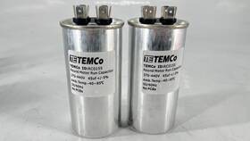 Rc0155 Temco 45 Uf/ 370-440 Vac Volts Round Run Capacitor 50/60 Hz - Lot Of 2