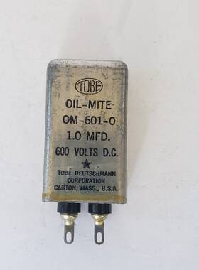 8a48561 Tobe Oil-mite Vtg Tube 1mfd 600 Vdc Hermetically Sealed Capacitor Galvin