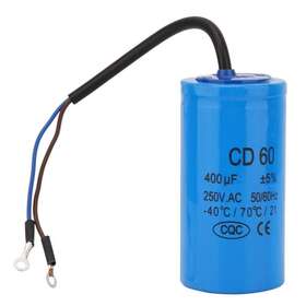 Cd60 Walfront 696232645890 Run Capacitor With Wire Cable 250v Ac 400uf 50/60hz For Motor Start A