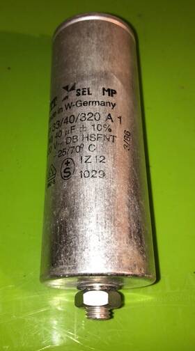 Wascomat 33/40/320 Itt 40uf Capacitor Mp/33/40/320 A1 Front Load Washer Motor
