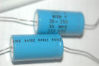 Quantity-25 Wbr 30-250-30-mfd-250vdc Cde Axial Compacitor