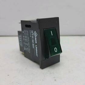 Wttl22-551 Weber Unimat Rocker Switch Full Size 220 Vac 0.4a Green Button Used
