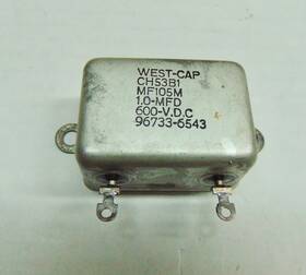 Ch53b1 West-cap Vintage 1.0 Mfd 600 Vdc Oil Capacitor Hermetically Sealed