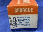 Vintage Nos Sprague Motor Starting Capacitor AB-1258 540-648MF Vac, 60CY. Fixed Price $34.99.