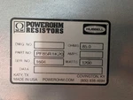 Powerohm Resistors PF85R1K20 1200W 85OHM For Allen Bradley Vfd's. Fixed Price $249.00.