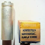 Sprague Powerlytic Electrolytic Capacitor 36D133G015ACC 13000UF 15VDC Nos. Fixed Price $18.71.
