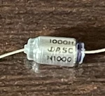 New Polystyren Foil / Film Axial Capacitor, (1000 Pf). Fixed Price $6.00.