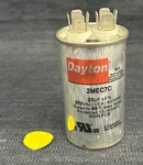Dayton Round Motor Run Capacitor 2MEC7C 370VAC 50/60HZ. Fixed Price $10.00.