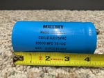 10,000UF 75V Dc Electrolytic Capacitor (used, Tested). Fixed Price $18.95.