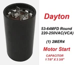 Dayton Start Capacitor 53-64MFD 2MER4 Round 220-250VAC 50/60HZ 1 7/8 X 3/8 Nib. Fixed Price $12.34.