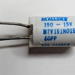 Vtg Mallory MTV151NQ15 150UF 15V Electrolytic Capacitor 1974 Audio Radio Part. Fixed Price $12.23.