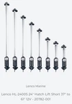 Lenco HL-2400S Short 37 61 Hatch Lift 12V Electric Motor 20782-001. Fixed Price $399.00.