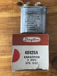 1 New Dayton Capacitor 4X425A Fd 370 Vac. Fixed Price $9.72.