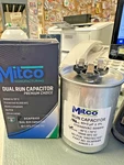 Capacitor, Dual, 40/5 Mfd X 370/440 Vac, Mitco, DCAPR405. Fixed Price $11.18.