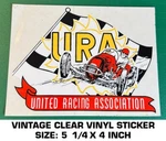 United Racing Association - Vintage 90'S Clear Vinyl Decal Sticker. Fixed Price $9.40.