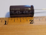Pcs - Sprague Radial Electrolytic Capacitor 470UF 63V 105C. Fixed Price $5.00.