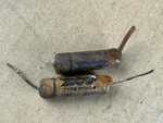 2 Vintage 1946 Micamold Wax Capacitors .006 Uf 600V Tone Caps Tested .01. Fixed Price $10.00.