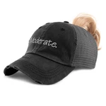 Womens Ponytail Cap Moderate Human Values Good Messages Distressed Trucker Hats. Fixed Price $22.99.