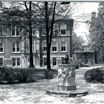 C1950S Mt Vernon, Ia Rppc Cornell College Campus Cherub Monument Postcard A105. Fixed Price $6.82.