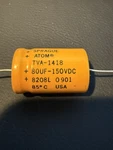 (lot Of 8) Sprague Atom Capacitor, 80UF, 150VDC, Axial, TVA-1420. Fixed Price $49.99.