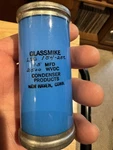 (1) Glass Mike Condenser Lsg 154-25C. 0.15MFD 2500 Wvdc. Oil Filled Capacitor. Fixed Price $65.00.