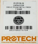 Protech GCSRS075J5 43 25136 24 Single Round Mpp Capacitor 7.5/440 Sh Gcs-rs. Fixed Price $15.00.
