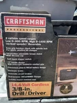 Craftsman 3/8 In 14.4 Volt Cordless Drill-driver. Fixed Price $95.00.