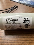 Philips Advance 7C170P40 Capacitor - 17MFD 400VAC 50/60HZ New Without Box. Fixed Price $22.00.